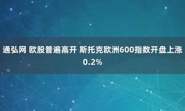 通弘网 欧股普遍高开 斯托克欧洲600指数开盘上涨0.2%